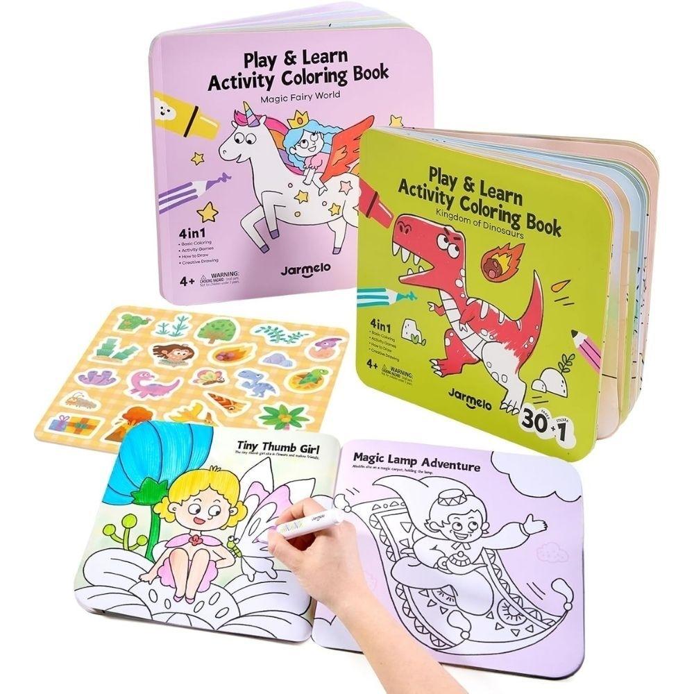 Set de 2 libros Actividades Play & Learn Dino & Fairy World - Jarmelo