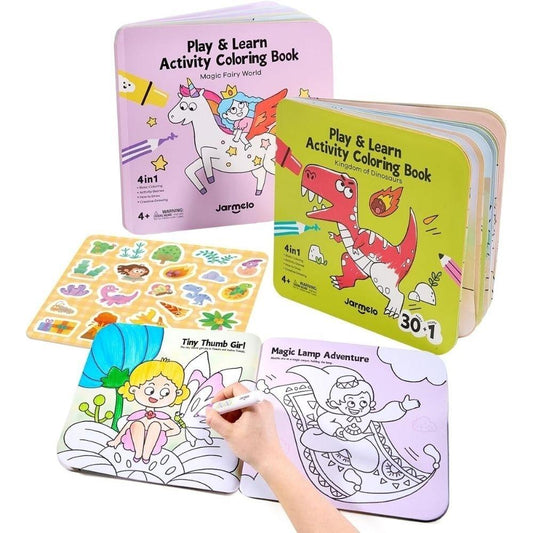 Set de 2 libros Actividades Play & Learn Dino & Fairy World - Jarmelo