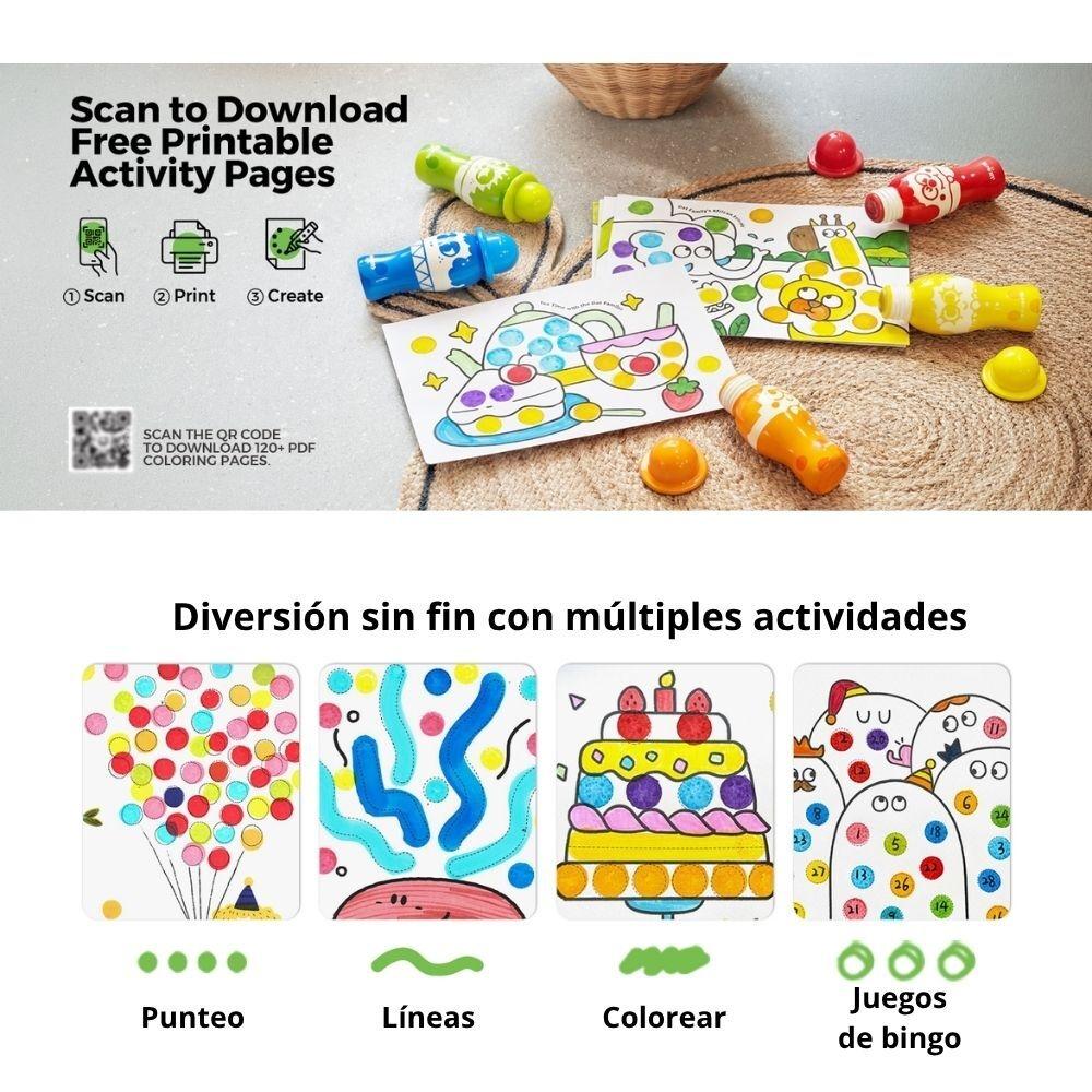 Set Creativo 6 Marcadores de puntos Dot Family - Jarmelo