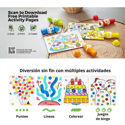 Set Creativo 6 Marcadores de puntos Dot Family - Jarmelo