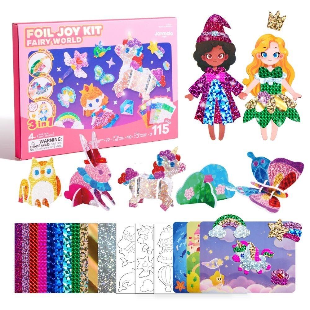 Kit creativo 3 en 1 láminas brillantes FAIRY WORLD - Jarmelo