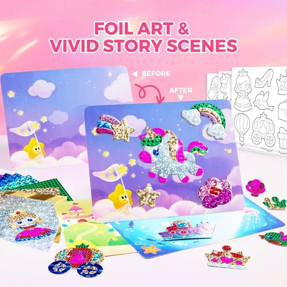 Kit creativo 3 en 1 láminas brillantes FAIRY WORLD - Jarmelo