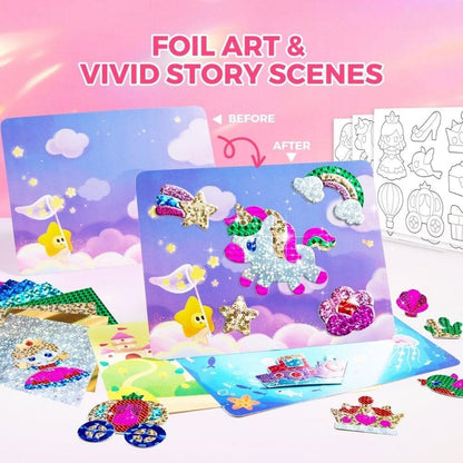 Kit creativo 3 en 1 láminas brillantes FAIRY WORLD - Jarmelo