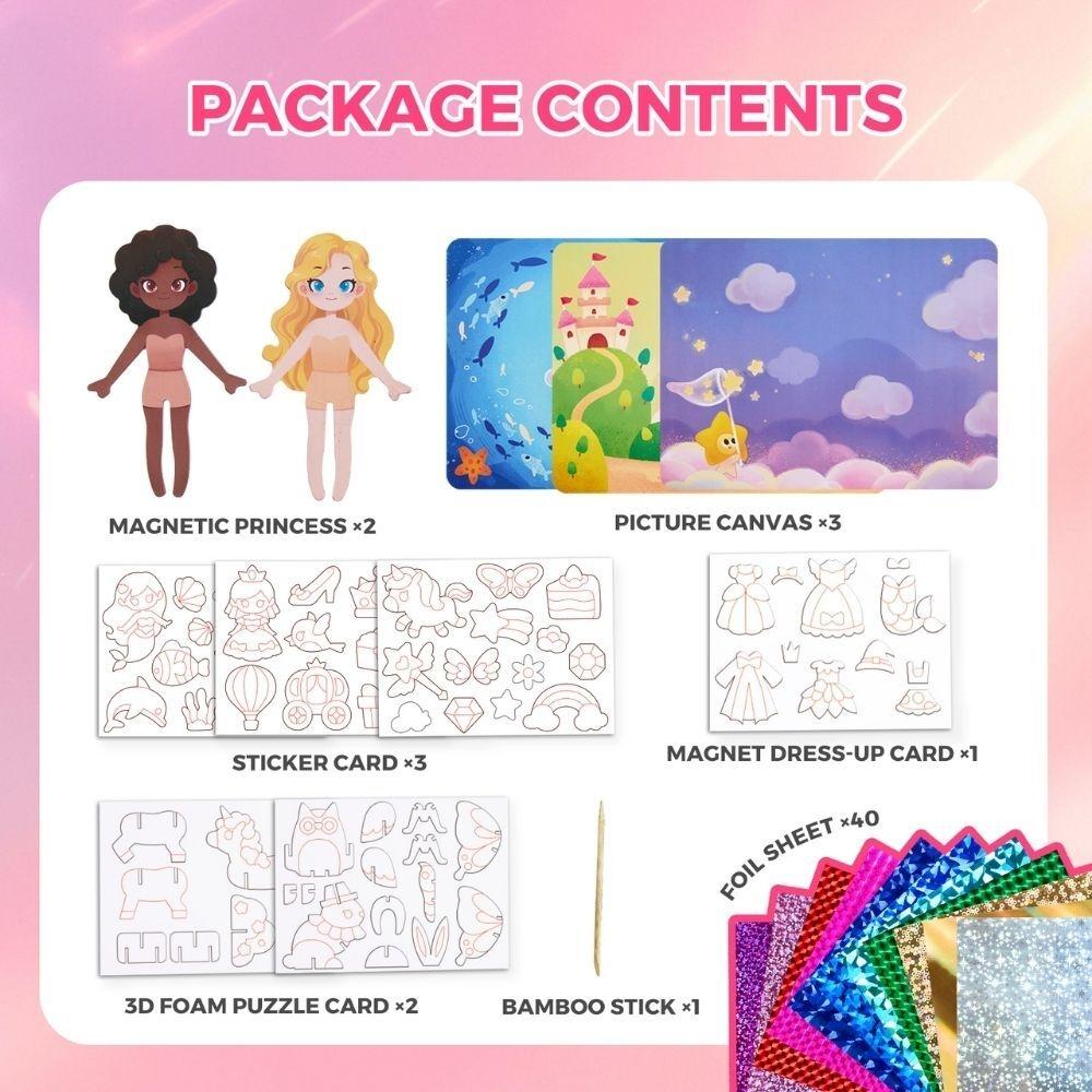 Kit creativo 3 en 1 láminas brillantes FAIRY WORLD - Jarmelo