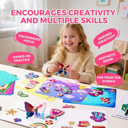 Kit creativo 3 en 1 láminas brillantes FAIRY WORLD - Jarmelo