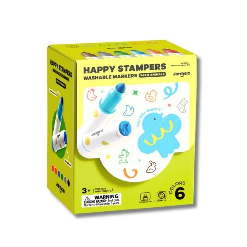 Rotuladores lavables con sello de animal 12 uds. - Jarmelo