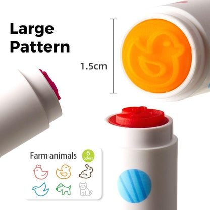 Rotuladores lavables con sello de animal 12 uds. - Jarmelo
