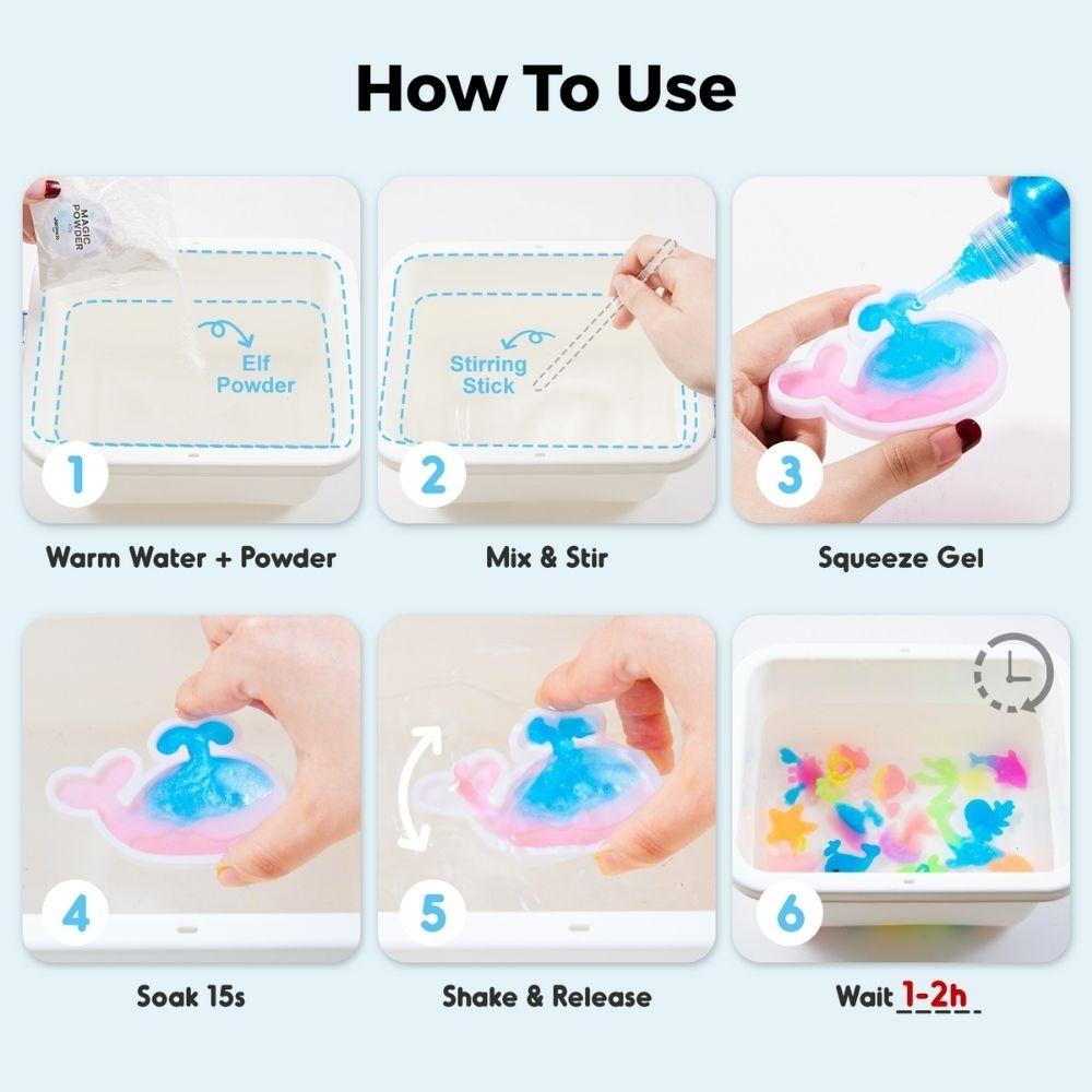 Set figuritas de gel 3D en agua - Jarmelo