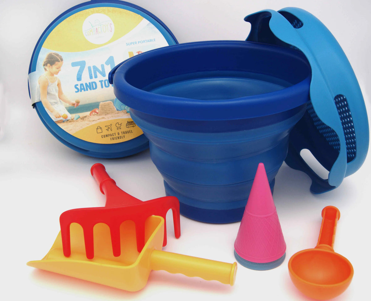Set de playa compacto 7 piezas azul - CompacToys