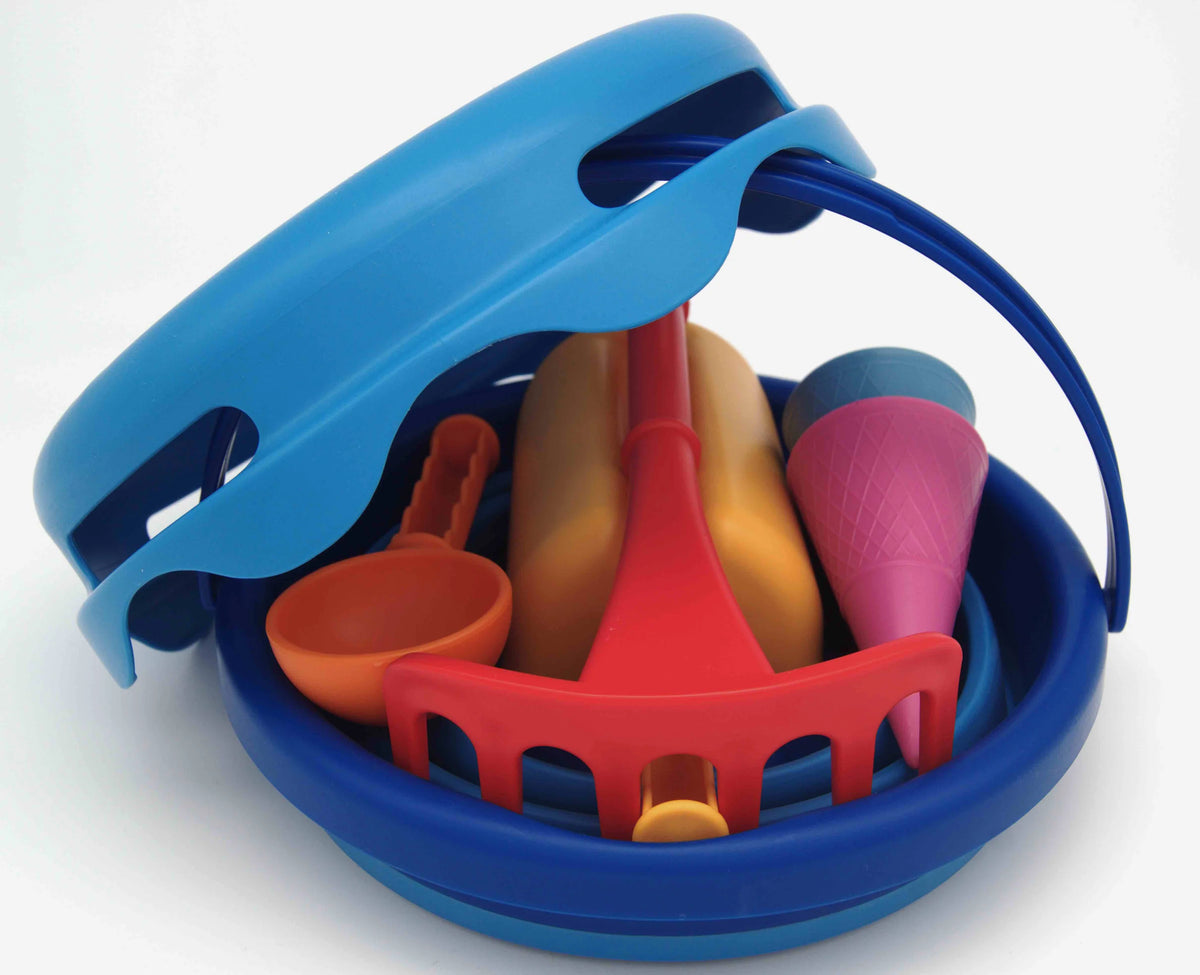 Set de playa compacto 7 piezas azul - CompacToys