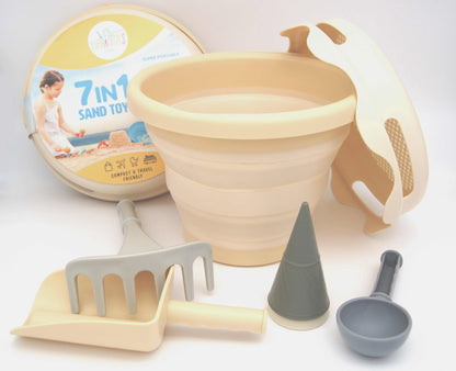 Set de playa compacto 7 piezas beig - CompacToys