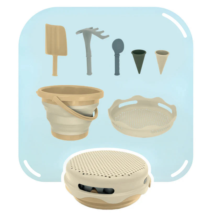 Set de playa compacto 7 piezas beig - CompacToys