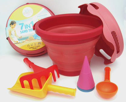 Set de playa compacto 7 piezas rojo - CompacToys