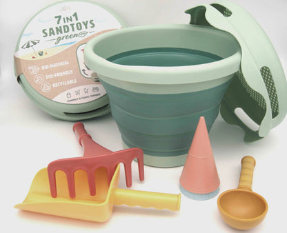 Set de playa compacto 7 piezas verde ECO - CompacToys