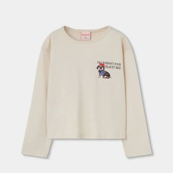 Camiseta Beige Perro Salchicha - Boboli