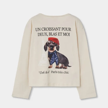 Camiseta Beige Perro Salchicha - Boboli