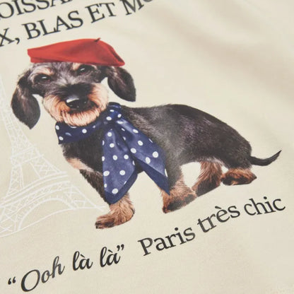 Camiseta Beige Perro Salchicha - Boboli