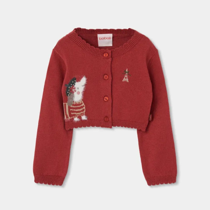 Chaqueta Punto Roja Perro Salchica - Boboli