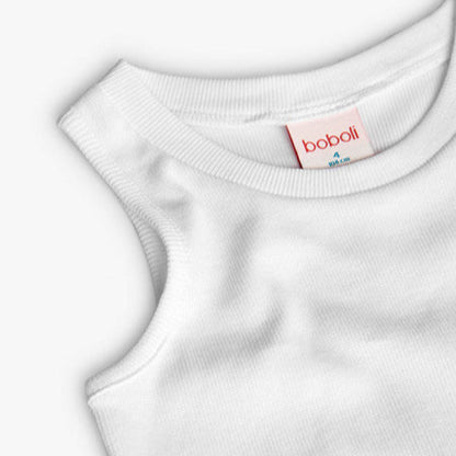 Top básico punto niña blanca Boboli