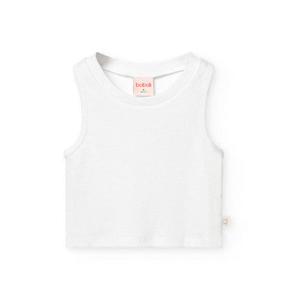 Top básico punto niña blanca Boboli