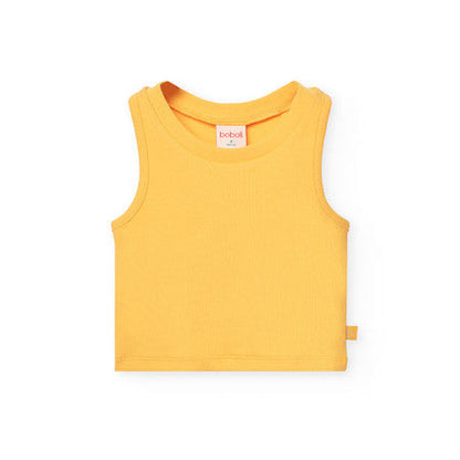 Top básico punto niña amarillo Boboli