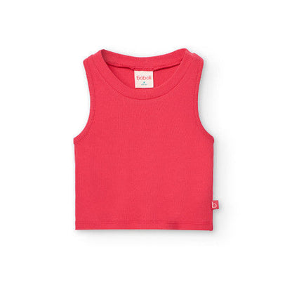 Top básico punto niña fucsia Boboli