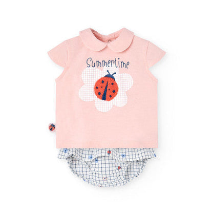 Conjunto niña estampado mariquita rosa Boboli
