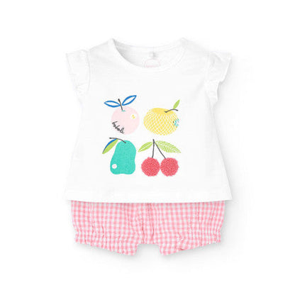 Conjunto niña frutas vichy rosa - Boboli