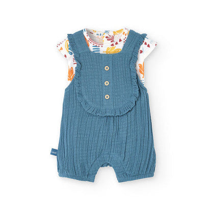 Conjunto peto y camisa niña estampado verde - Boboli