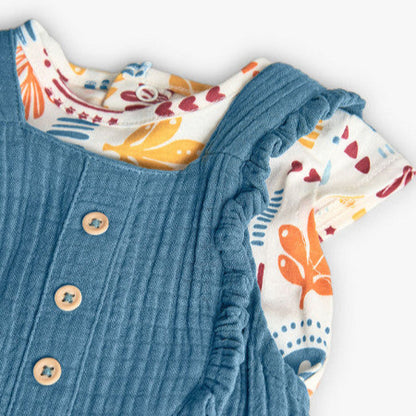 Conjunto peto y camisa niña estampado verde - Boboli