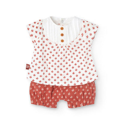 Conjunto niña flores tonos tierra - Boboli