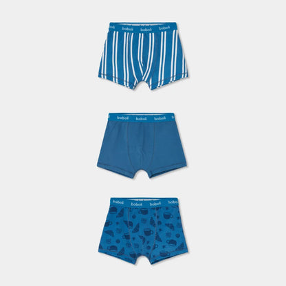 Pack 3 Boxer Croissants Azul - Boboli