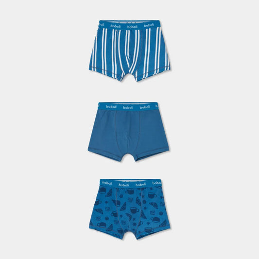 Pack 3 Boxer Croissants Azul - Boboli