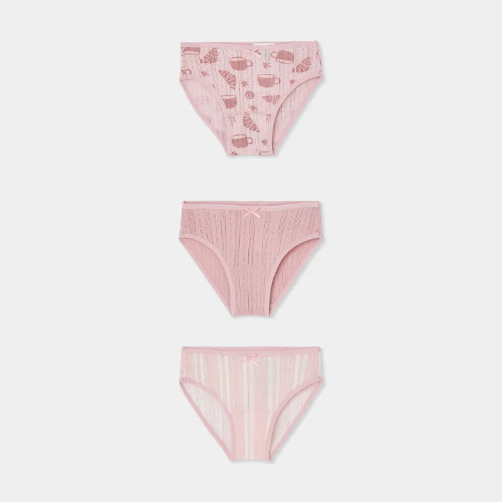 Pack 3 braguitas algodón Desayuno Rosa - Boboli