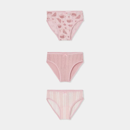 Pack 3 braguitas algodón Desayuno Rosa - Boboli