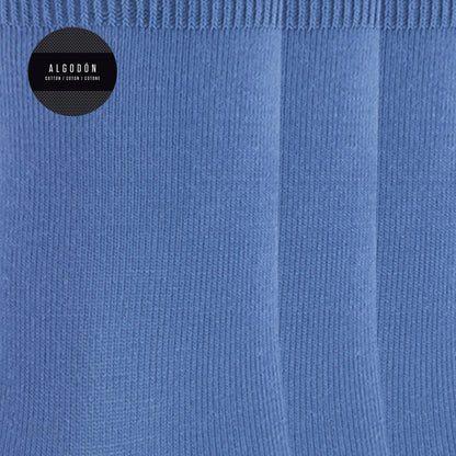 Pack de 3 calcetines cortos azul algodón lisos - Punto Blanco