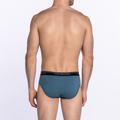 Pack 3 slip algodón azul y verde Punto Blanco