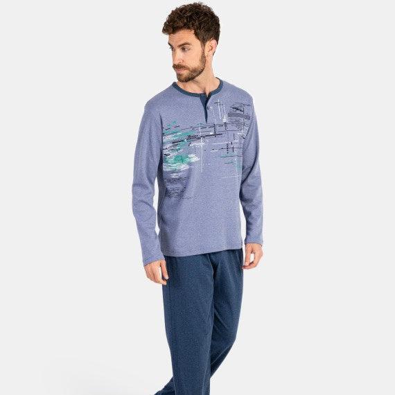 Pijama azul estampado - Massana