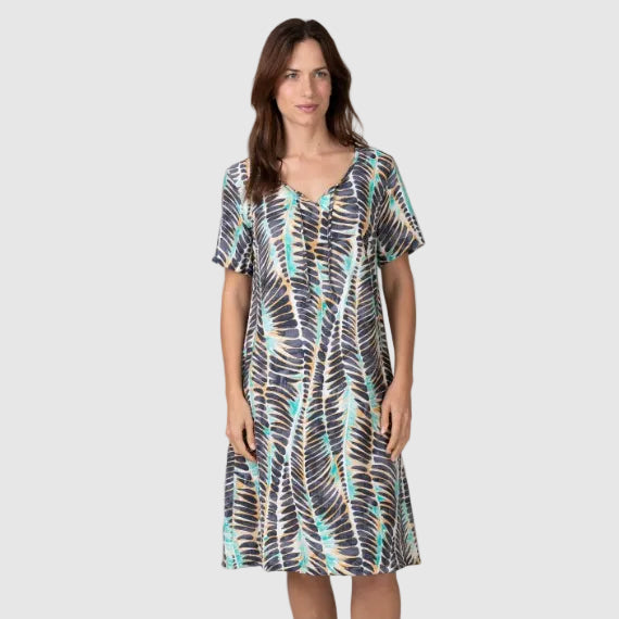 Vestido manga corta caída estampado Floral - Massana