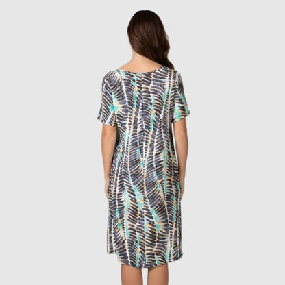 Vestido manga corta caída estampado Floral - Massana