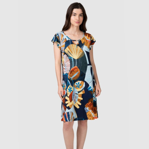 Vestido corto estampado Marino - Massana