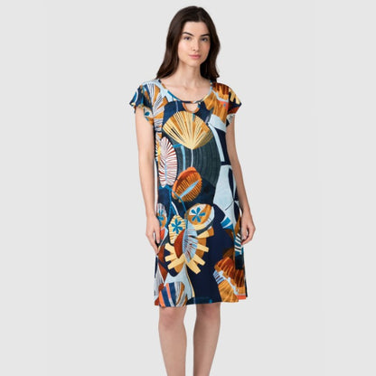 Vestido corto estampado Marino - Massana