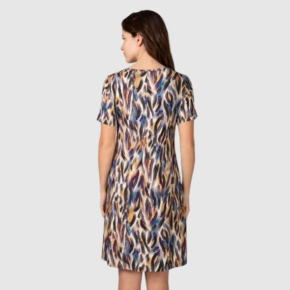 Vestido manga corta estampado Animal Print - Massana