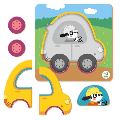 Puzzle encajable mini Coche - Dodo