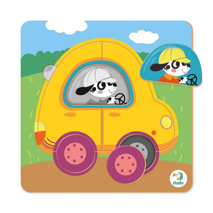 Puzzle encajable mini Coche - Dodo