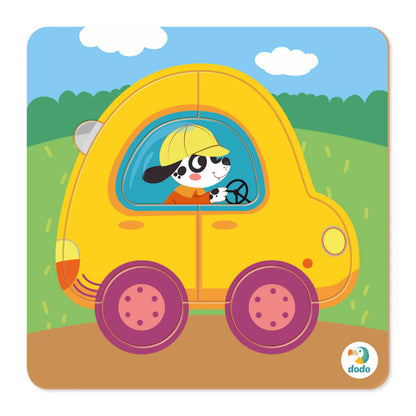 Puzzle encajable mini Coche - Dodo