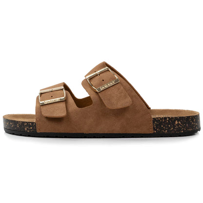 Sandalias dos tiras ajustables camel - Isotoner