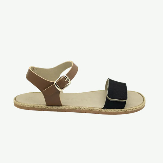 Sandalia Barefoot Micropelle Negro/Marrón - Coqueflex