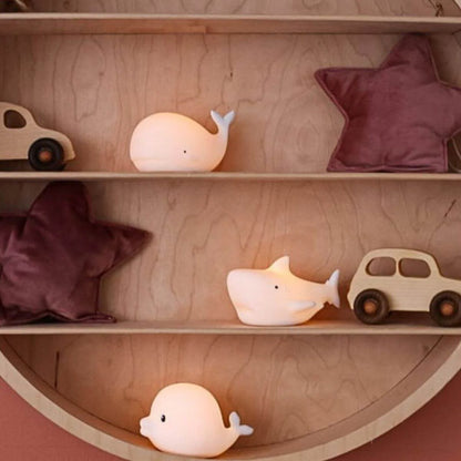 Set de 3 Mini Lámparas Océano: Delfín, Ballena y Tiburón - Rabbit & Friends