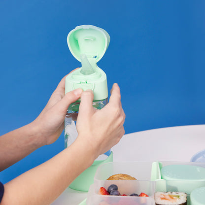 Botella tritán con pajita 450ml Spearmint - B.Box